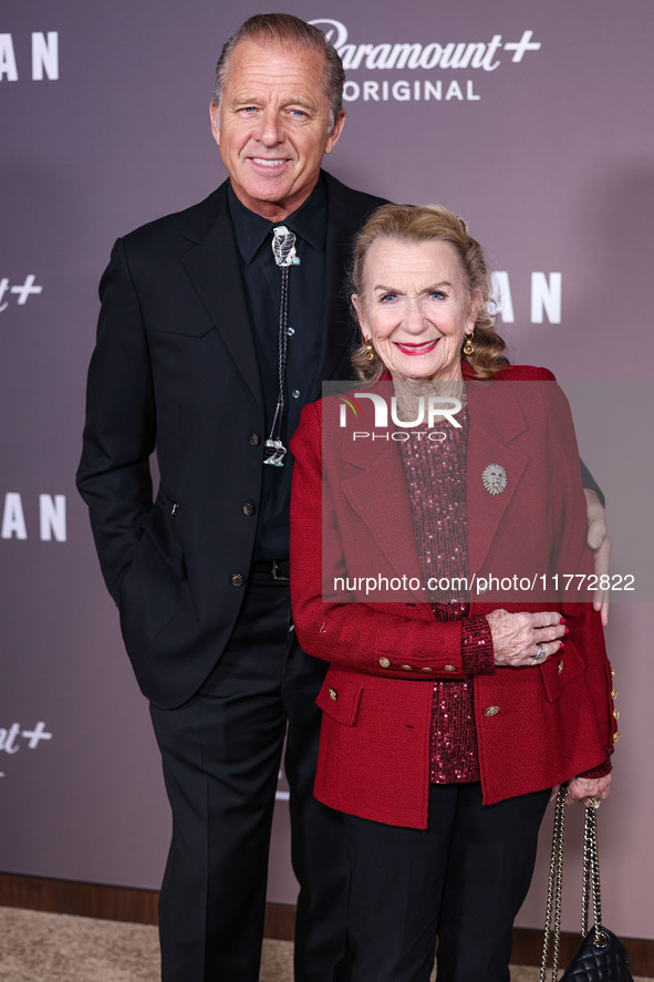 Maxwell Caulfield and wife Juliet Mills arrive at the Los Angeles Premiere Of Paramount+'s Original Series 'Landman' Season 1 held at the Pa...