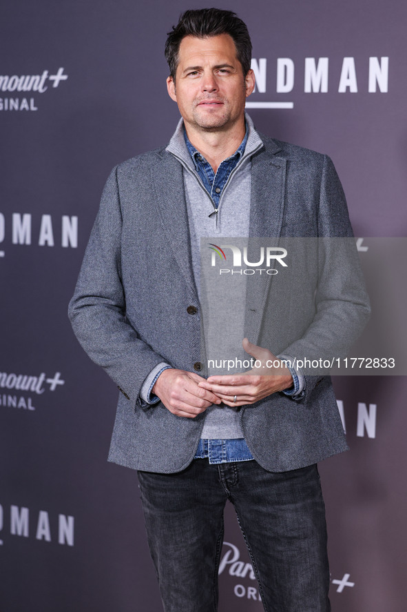 Kristoffer Polaha arrives at the Los Angeles Premiere Of Paramount+'s Original Series 'Landman' Season 1 held at the Paramount Theatre at Pa...