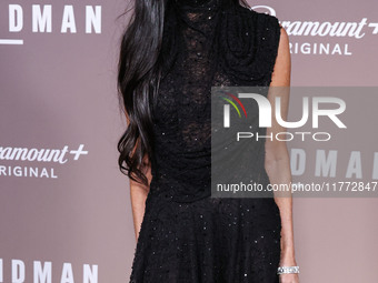 Demi Moore wearing Erdem arrives at the Los Angeles Premiere Of Paramount+'s Original Series 'Landman' Season 1 held at the Paramount Theatr...