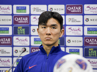 Hwang In-Beom, a player for the Korea Republic National team, arrives to attend a press conference ahead of the AFC Asian Qualifiers Road to...