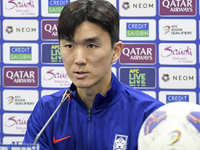 Hwang In-Beom, a player for the Korea Republic National team, arrives to attend a press conference ahead of the AFC Asian Qualifiers Road to...