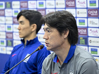 Hong Myung Bo, the head coach of the Korea Republic National team, attends a press conference ahead of the AFC Asian Qualifiers Road to 26 m...