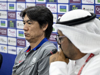 Hong Myung Bo, the head coach of the Korea Republic National team, attends a press conference ahead of the AFC Asian Qualifiers Road to 26 m...