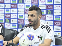 Kuwait National team player Fahad Al Hajiri attends a press conference ahead of the AFC Asian Qualifiers Road to 26 match between Kuwait and...