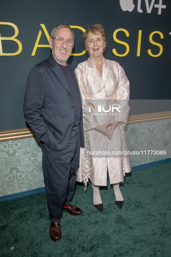 Michael Smiley and Fiona Shaw attend the Apple TV+ ''Bad Sisters'' Season 2 premiere at Metrograph in New York City, USA, on November 12, 20...