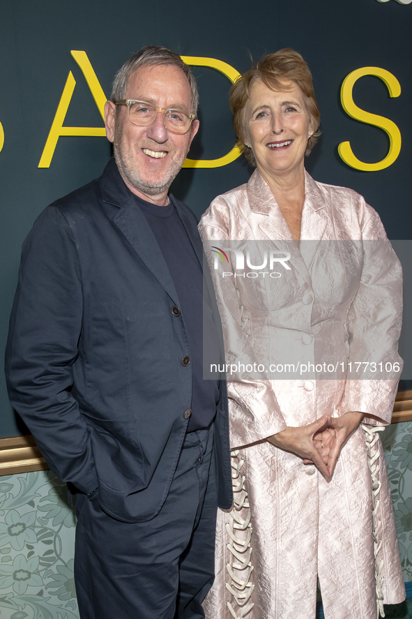 Michael Smiley and Fiona Shaw attend the Apple TV+ ''Bad Sisters'' Season 2 premiere at Metrograph in New York City, USA, on November 12, 20...