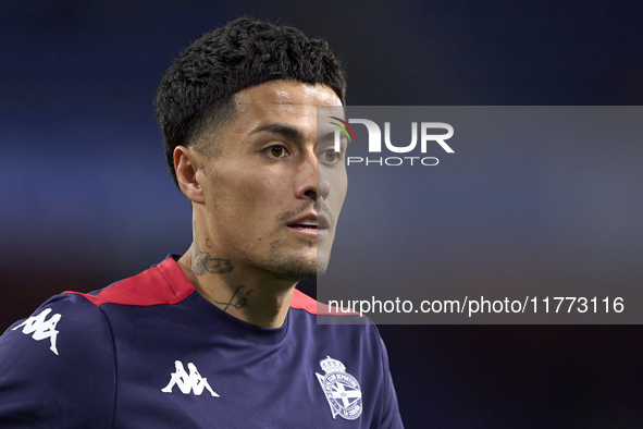 Hugo Rama of RC Deportivo de La Coruna looks on before the LaLiga Hypermotion match between RC Deportivo de La Coruna and SD Eibar at Abanca...