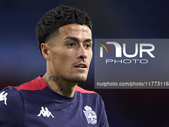 Hugo Rama of RC Deportivo de La Coruna looks on before the LaLiga Hypermotion match between RC Deportivo de La Coruna and SD Eibar at Abanca...