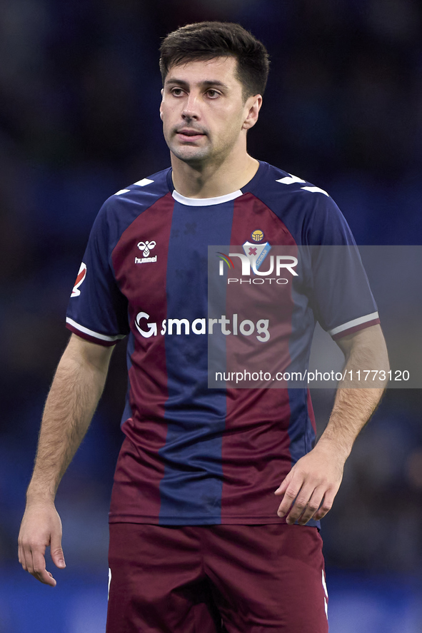 Xeber Alkain of SD Eibar looks on during the LaLiga Hypermotion match between RC Deportivo de La Coruna and SD Eibar at Abanca Riazor Stadiu...