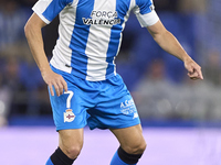 Lucas Perez of RC Deportivo de La Coruna plays during the LaLiga Hypermotion match between RC Deportivo de La Coruna and SD Eibar at Abanca...