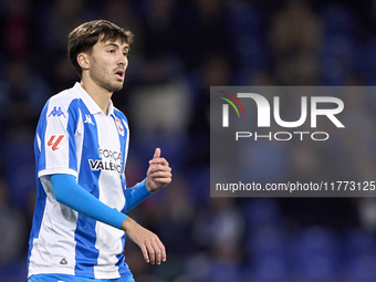 Rafa Obrador of RC Deportivo de La Coruna reacts during the LaLiga Hypermotion match between RC Deportivo de La Coruna and SD Eibar at Abanc...