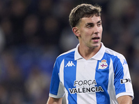 Dani Barcia of RC Deportivo de La Coruna reacts during the LaLiga Hypermotion match between RC Deportivo de La Coruna and SD Eibar at Abanca...