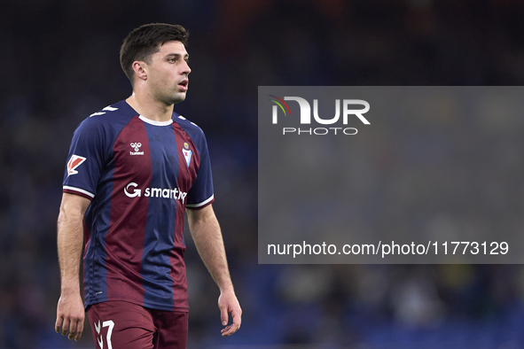 Xeber Alkain of SD Eibar looks on during the LaLiga Hypermotion match between RC Deportivo de La Coruna and SD Eibar at Abanca Riazor Stadiu...