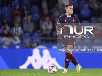 Jose Corpas of SD Eibar is in action during the LaLiga Hypermotion match between RC Deportivo de La Coruna and SD Eibar at Abanca Riazor Sta...