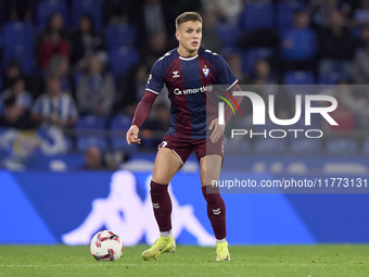 Jose Corpas of SD Eibar is in action during the LaLiga Hypermotion match between RC Deportivo de La Coruna and SD Eibar at Abanca Riazor Sta...