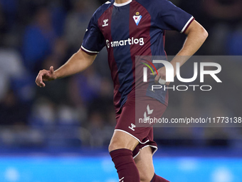 Alvaro Carrillo of SD Eibar is in action during the LaLiga Hypermotion match between RC Deportivo de La Coruna and SD Eibar at Abanca Riazor...