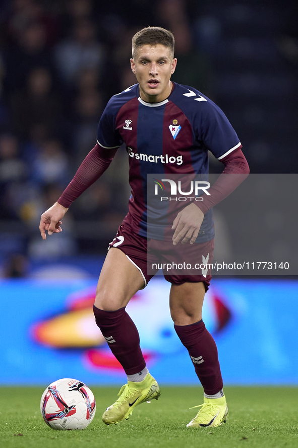 Jose Corpas of SD Eibar is in action during the LaLiga Hypermotion match between RC Deportivo de La Coruna and SD Eibar at Abanca Riazor Sta...