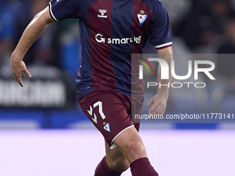 Xeber Alkain of SD Eibar is in action during the LaLiga Hypermotion match between RC Deportivo de La Coruna and SD Eibar at Abanca Riazor St...