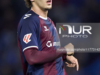 Jorge Pascual of SD Eibar reacts during the LaLiga Hypermotion match between RC Deportivo de La Coruna and SD Eibar at Abanca Riazor Stadium...