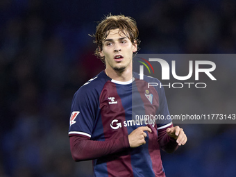 Jorge Pascual of SD Eibar reacts during the LaLiga Hypermotion match between RC Deportivo de La Coruna and SD Eibar at Abanca Riazor Stadium...