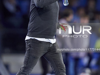 Oscar Gilsanz, Head Coach of RC Deportivo de La Coruna, reacts during the LaLiga Hypermotion match between RC Deportivo de La Coruna and SD...