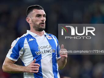 Pablo Vazquez of RC Deportivo de La Coruna looks on during the LaLiga Hypermotion match between RC Deportivo de La Coruna and SD Eibar at Ab...