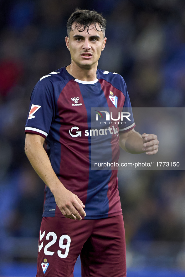 Ander Madariaga of SD Eibar reacts during the LaLiga Hypermotion match between RC Deportivo de La Coruna and SD Eibar at Abanca Riazor Stadi...