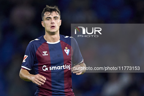 Ander Madariaga of SD Eibar reacts during the LaLiga Hypermotion match between RC Deportivo de La Coruna and SD Eibar at Abanca Riazor Stadi...