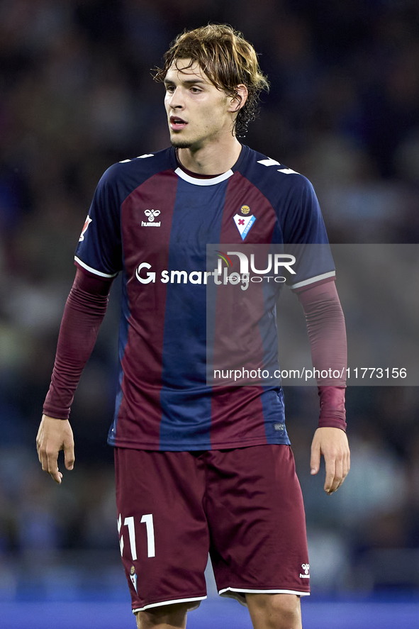 Jorge Pascual of SD Eibar looks on during the LaLiga Hypermotion match between RC Deportivo de La Coruna and SD Eibar at Abanca Riazor Stadi...