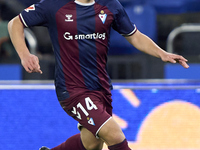 Hodei Arrillaga of SD Eibar is in action during the LaLiga Hypermotion match between RC Deportivo de La Coruna and SD Eibar at Abanca Riazor...