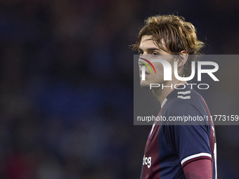 Jorge Pascual of SD Eibar looks on during the LaLiga Hypermotion match between RC Deportivo de La Coruna and SD Eibar at Abanca Riazor Stadi...