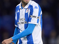 Rafa Obrador of RC Deportivo de La Coruna reacts during the LaLiga Hypermotion match between RC Deportivo de La Coruna and SD Eibar at Abanc...