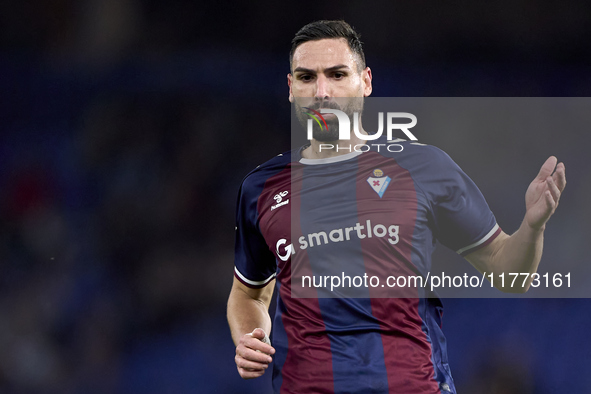 Antonio Puertas of SD Eibar reacts during the LaLiga Hypermotion match between RC Deportivo de La Coruna and SD Eibar at Abanca Riazor Stadi...