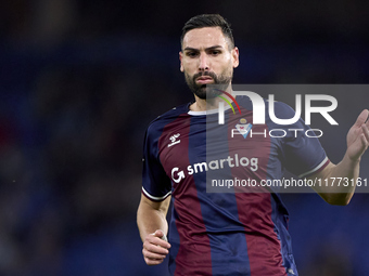 Antonio Puertas of SD Eibar reacts during the LaLiga Hypermotion match between RC Deportivo de La Coruna and SD Eibar at Abanca Riazor Stadi...