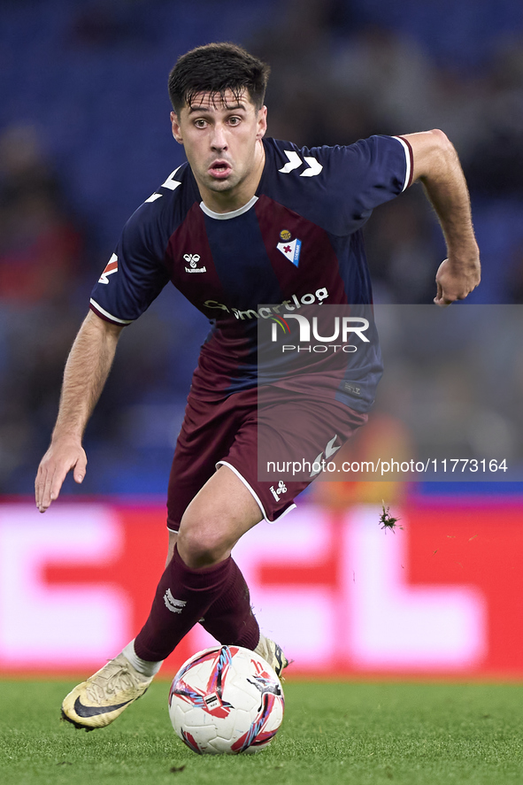 Xeber Alkain of SD Eibar is in action during the LaLiga Hypermotion match between RC Deportivo de La Coruna and SD Eibar at Abanca Riazor St...