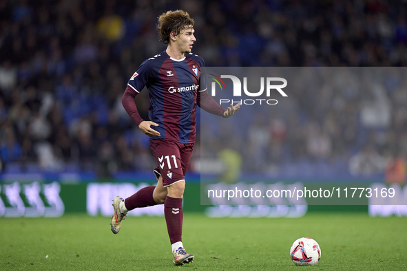 Jorge Pascual of SD Eibar is in action during the LaLiga Hypermotion match between RC Deportivo de La Coruna and SD Eibar at Abanca Riazor S...