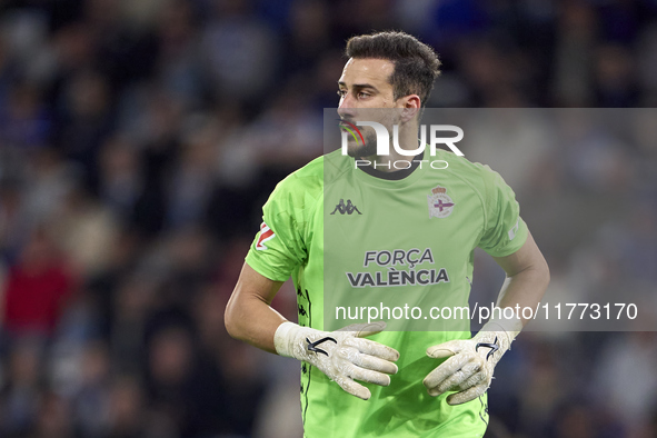 Helton Leite of RC Deportivo de La Coruna looks on during the LaLiga Hypermotion match between RC Deportivo de La Coruna and SD Eibar at Aba...