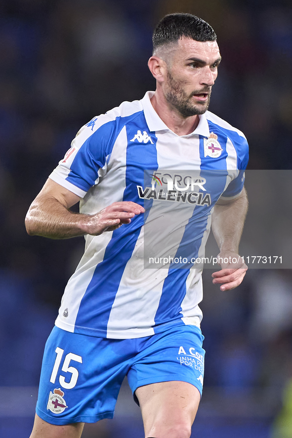 Pablo Vazquez of RC Deportivo de La Coruna looks on during the LaLiga Hypermotion match between RC Deportivo de La Coruna and SD Eibar at Ab...