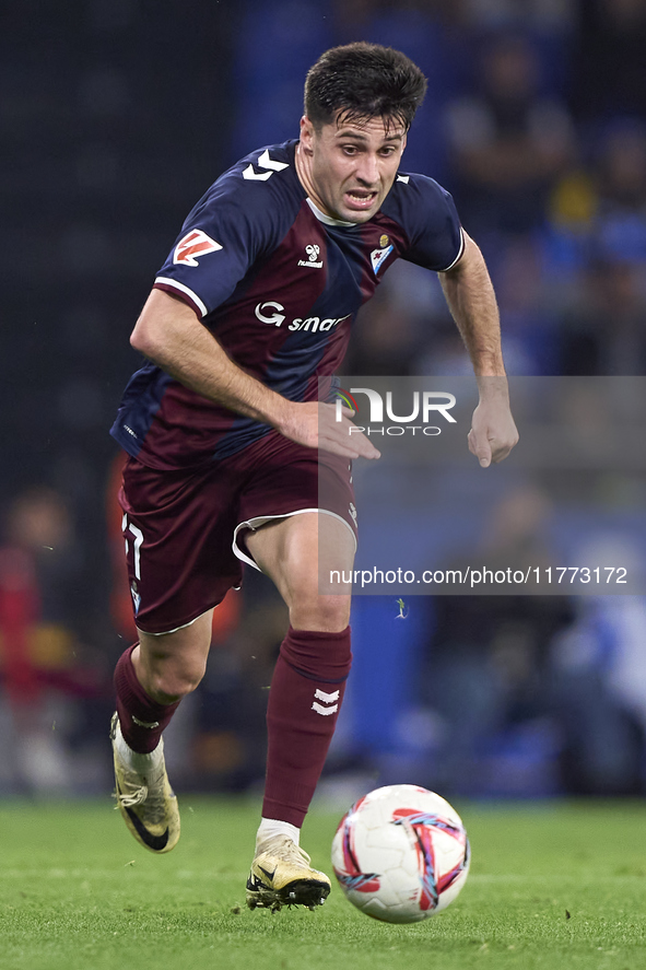 Xeber Alkain of SD Eibar is in action during the LaLiga Hypermotion match between RC Deportivo de La Coruna and SD Eibar at Abanca Riazor St...