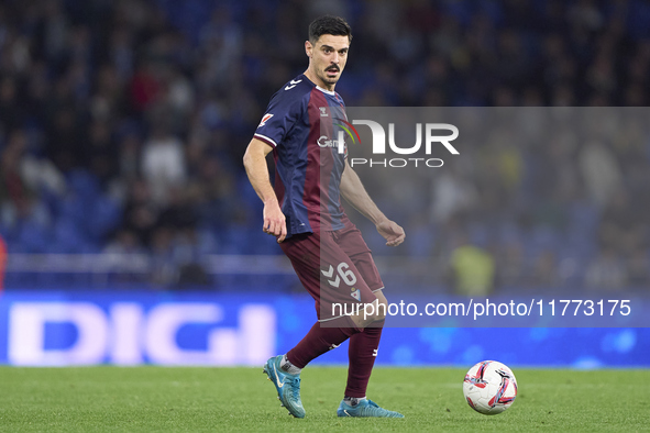 Sergio Alvarez of SD Eibar plays during the LaLiga Hypermotion match between RC Deportivo de La Coruna and SD Eibar at Abanca Riazor Stadium...