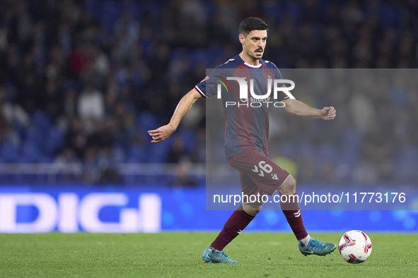 Sergio Alvarez of SD Eibar plays during the LaLiga Hypermotion match between RC Deportivo de La Coruna and SD Eibar at Abanca Riazor Stadium...