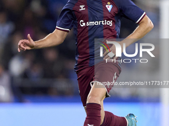 Alvaro Carrillo of SD Eibar is in action during the LaLiga Hypermotion match between RC Deportivo de La Coruna and SD Eibar at Abanca Riazor...