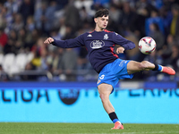 Charlie Patino of RC Deportivo de La Coruna warms up during the LaLiga Hypermotion match between RC Deportivo de La Coruna and SD Eibar at A...