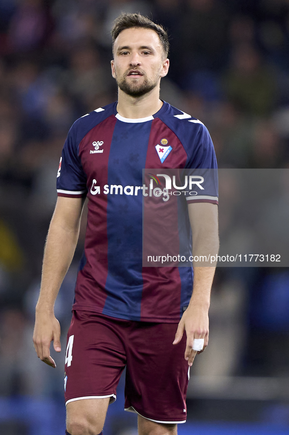 Alvaro Carrillo of SD Eibar looks on during the LaLiga Hypermotion match between RC Deportivo de La Coruna and SD Eibar at Abanca Riazor Sta...