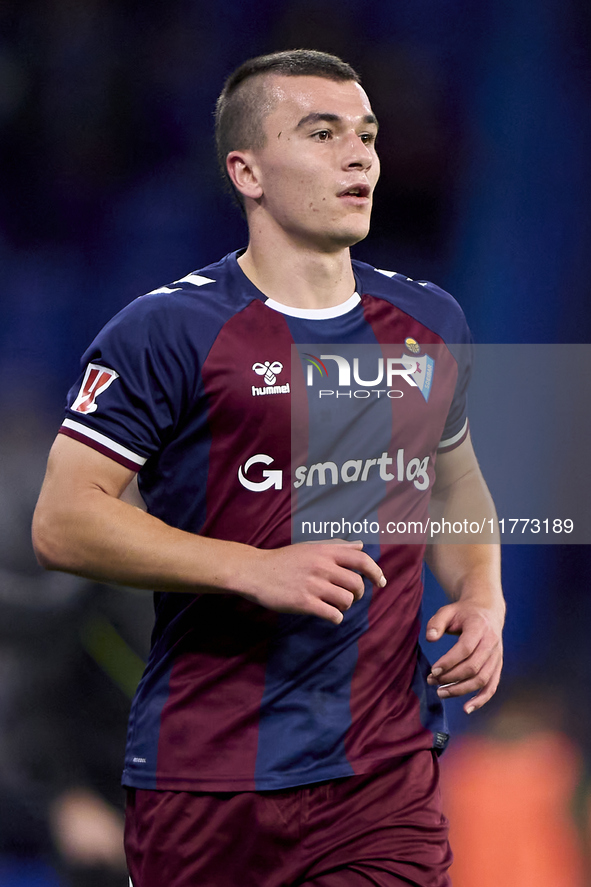 Hodei Arrillaga of SD Eibar looks on during the LaLiga Hypermotion match between RC Deportivo de La Coruna and SD Eibar at Abanca Riazor Sta...