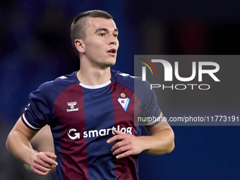 Hodei Arrillaga of SD Eibar looks on during the LaLiga Hypermotion match between RC Deportivo de La Coruna and SD Eibar at Abanca Riazor Sta...