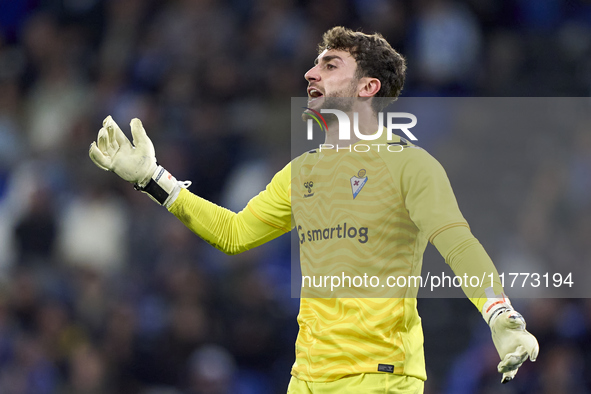 Jonmi Magumagoitia of SD Eibar reacts during the LaLiga Hypermotion match between RC Deportivo de La Coruna and SD Eibar at Abanca Riazor St...