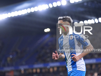 Yeremay Hernandez of RC Deportivo de La Coruna looks on during the LaLiga Hypermotion match between RC Deportivo de La Coruna and SD Eibar a...