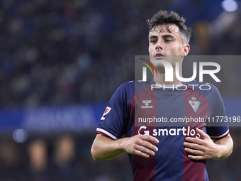 Ander Madariaga of SD Eibar reacts during the LaLiga Hypermotion match between RC Deportivo de La Coruna and SD Eibar at Abanca Riazor Stadi...