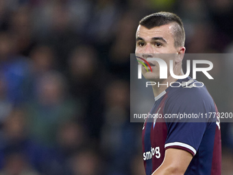 Hodei Arrillaga of SD Eibar looks on during the LaLiga Hypermotion match between RC Deportivo de La Coruna and SD Eibar at Abanca Riazor Sta...